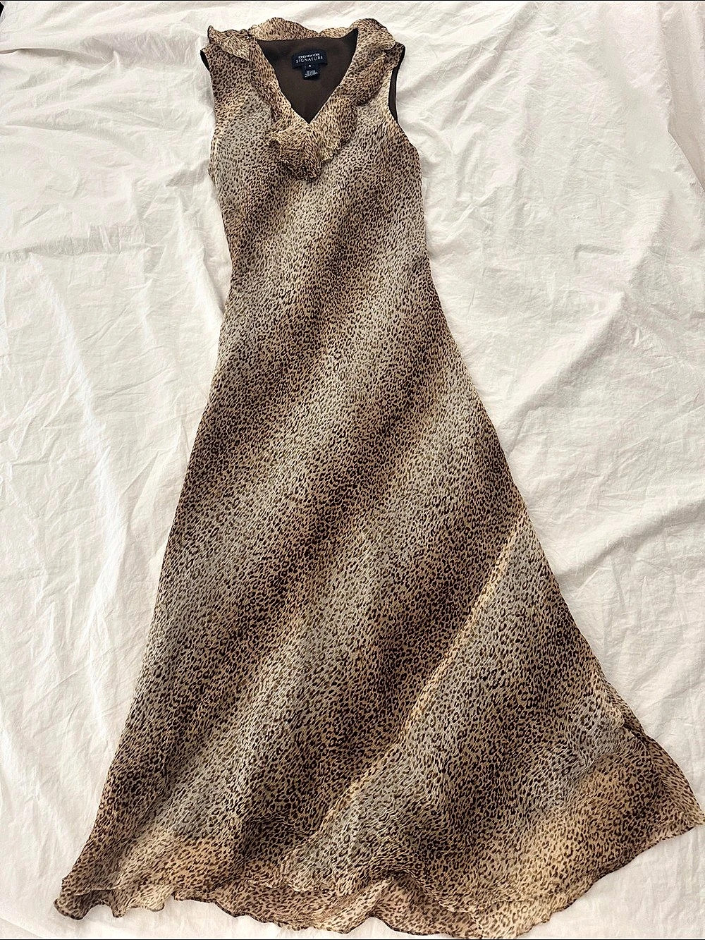 VTG Jones New York Signature Animal Print Silk Dress